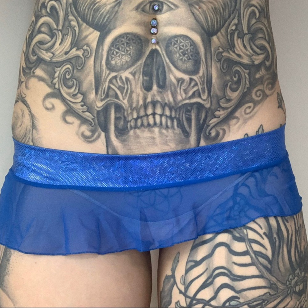 Blue Micro Mini Skirt